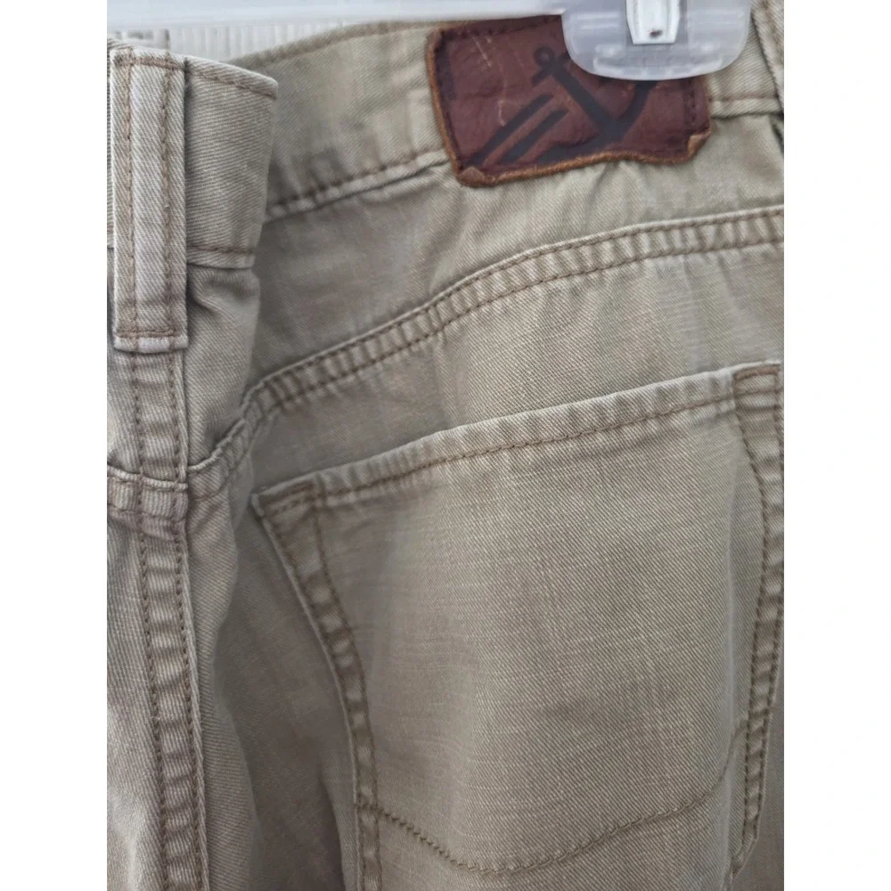 Mens Dockers Jeans Pants  Leather Patch Anchor Logo Brown 30x30‎ Straight Fit